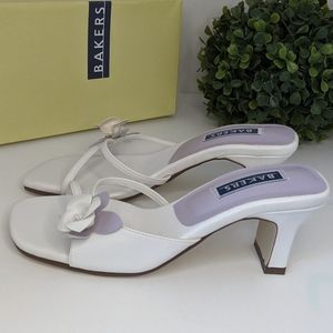 Bakers Sandal Heel Sz 6 White / Lilac